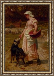 In Love Framed Paintings - Love Me, Love My Dog by Frederick Morgan