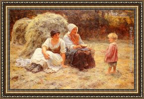 Rest Framed Paintings - Midday Rest by Frederick Morgan