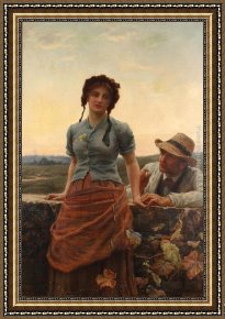 Courtship The Proposal Framed Paintings - The Proposal by Frederick Morgan