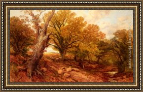 A Surrey Chalkpit Framed Paintings - Near Ripley, Surrey by Frederick William Hulme