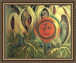 Sower with Setting Sun After Millet Framed Paintings - Sun and Life by Frida Kahlo
