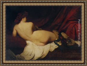 Alexandre-gabriel Decamps Framed Paintings - Odalisque by Gabriel Cornelius Ritter von Max