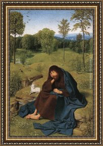 St John The Baptist Framed Paintings - John the Baptist in the Wilderness by Geertgen tot Sint Jans