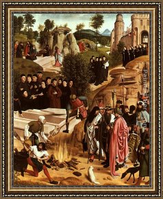 St John The Baptist Framed Paintings - The Bones of St. John the Baptist by Geertgen tot Sint Jans