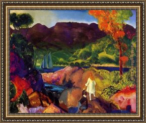 Autumn Rhythm Number 30 Framed Paintings - Romance of Autumn by George Bellows