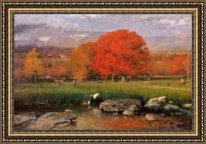The Clove Catskills Framed Paintings - Catskill Valley by George Inness