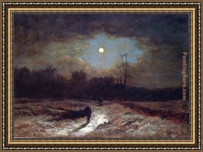 George Inness Framed Paintings - Christmas Eve by George Inness