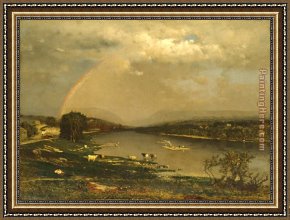 George Inness Framed Paintings - Delaware Water Gap by George Inness