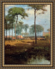 Promise of Spring Framed Paintings - Early Morning Tarpon Springs by George Inness