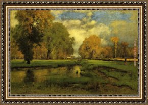 George Inness Framed Paintings - October by George Inness