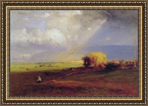 George Inness Framed Paintings - Passing Clouds by George Inness