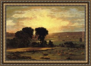 Peace Preserved Framed Paintings - Peace and Plenty by George Inness