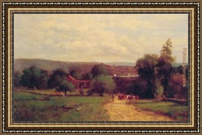 George Inness Framed Paintings - Spring by George Inness