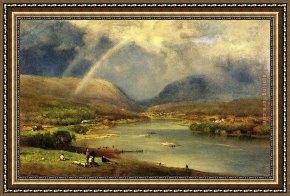 George Inness Framed Paintings - The Delaware Water Gap by George Inness