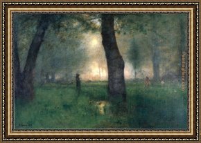 George Inness Framed Paintings - The Trout Brook by George Inness