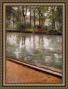 George Inness Framed Paintings - The Yerres Rain by George Inness