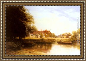 Leda And The Swan Framed Paintings - The Swan at Pangbourne by George Vicat Cole