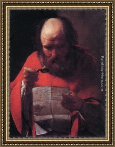 Georges De La Tour Framed Paintings - Saint Jerome Reading by Georges de La Tour