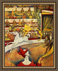 Georges De La Tour Framed Paintings - The Circus by Georges Seurat
