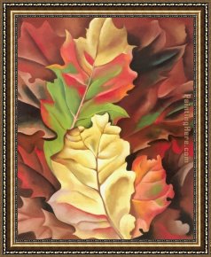 Autumn Rhythm Number 30 Framed Paintings - Autumn Leaves by Georgia O'Keeffe