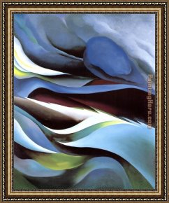 Lake Como Framed Paintings - From the Lake No. 1 by Georgia O'Keeffe