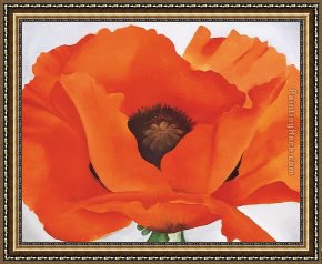 The Red Boats Argenteuil Framed Paintings - Red Poppy by Georgia O'Keeffe