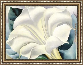 Golding Constable's Flower Garden Framed Paintings - White Flower by Georgia O'Keeffe