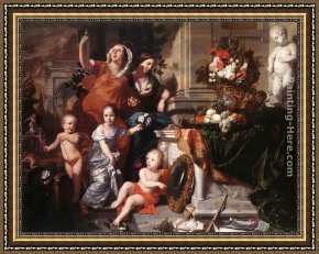 A Sense of Space I Framed Paintings - Allegory of the Five Senses by Gerard De Lairesse