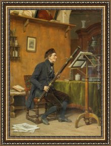 Card Player Framed Paintings - The Bassoon Player by Gerard Portielje