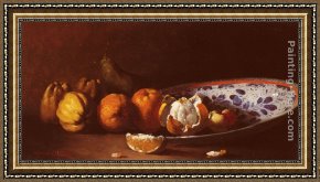 Le Bassin Aux Nympheas Framed Paintings - Nature Morte Aux Fruits by Germain Theodure Clement Ribot