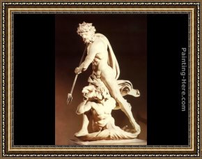 Nymph And Triton Framed Paintings - Neptune and Triton by Gian Lorenzo Bernini