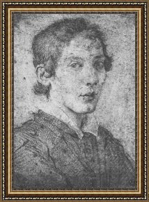 Portrait of a Young Benedictine Framed Paintings - Portrait of a Young Man (Self-Portrait) by Gian Lorenzo Bernini