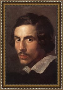 Portrait of a Young Benedictine Framed Paintings - Self-Portrait as a Young Man by Gian Lorenzo Bernini