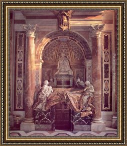Virgil's Tomb Framed Paintings - Tomb of Pope Alexander VII by Gian Lorenzo Bernini