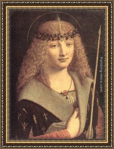 Sebastian Framed Paintings - St Sebastian by Giovanni Antonio Boltraffio