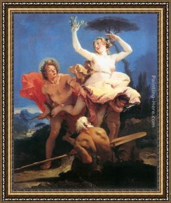 Allegory of May Triumph of Apollo Framed Paintings - Apollo and Daphne by Giovanni Battista Tiepolo