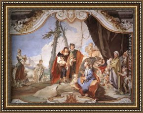 Idols Framed Paintings - Rachel Hiding the Idols from her Father Laban by Giovanni Battista Tiepolo