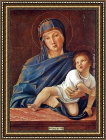Madonna with The Rosary Framed Paintings - Madonna and Child by Giovanni Bellini