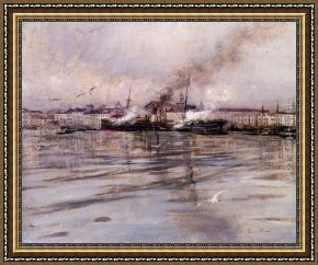 A View of Santa Maria Della Salute, Venice Framed Paintings - View of Venice by Giovanni Boldini