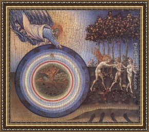 Paradise Framed Paintings - The Creation and the Expulsion from the Paradise by Giovanni di Paolo