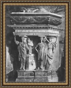 Virgil's Tomb Framed Paintings - Tomb of Pietro Strozzi by Giulio Romano