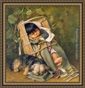 The Three Graces Framed Paintings - Baby Bunting by Grace Carpenter Hudson