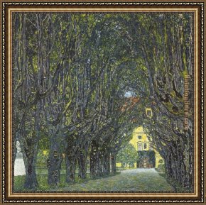 Deer Park Framed Paintings - Allee im Park von Schloss Kammer by Gustav Klimt