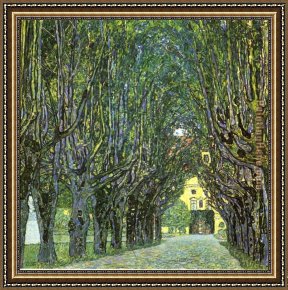 Deer Park Framed Paintings - Avenue of Schloss Kammer Park by Gustav Klimt