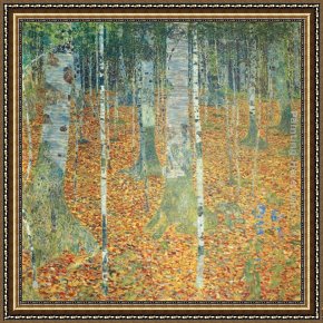 Brazilian Forest Framed Paintings - Birch Forest by Gustav Klimt