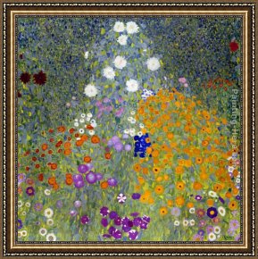 Golding Constable's Flower Garden Framed Paintings - Flower Garden, 1905-07 by Gustav Klimt