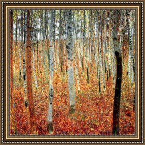 Brazilian Forest Framed Paintings - Forest of Beech Trees by Gustav Klimt