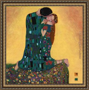 The Kiss (le Baiser _ Il Baccio) Framed Paintings - Kiss II by Gustav Klimt