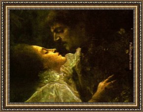 In Love Framed Paintings - Love by Gustav Klimt