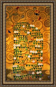 Isola Bella, Lago Maggiore, a Sketch Framed Paintings - Sketch for the Stoclet Frieze detail by Gustav Klimt